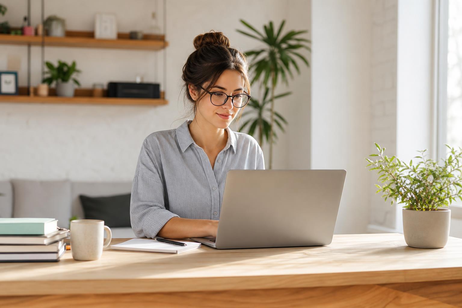 Freelance travaillant sereinement sur son ordinateur